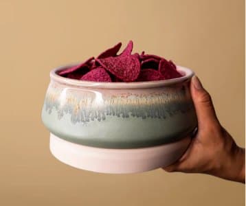 Moss Drift Bowl held in one hand